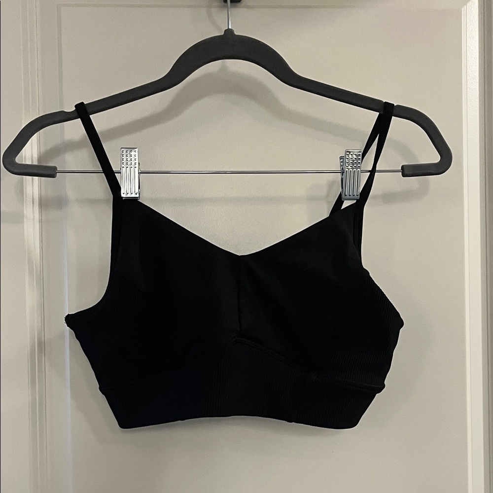 Joe Fresh Black Sports Bra and Legging Set, ribbed